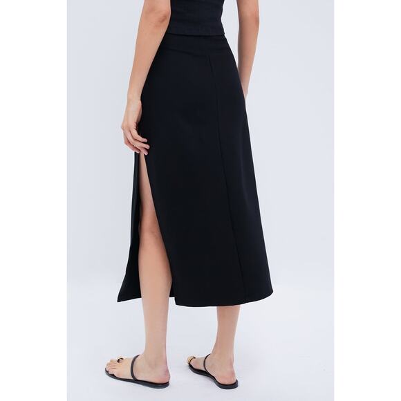 LESET Black Rio Side Slit Skirt Size XL NWT Retail $260 Tuckernuck - Picture 2 of 8